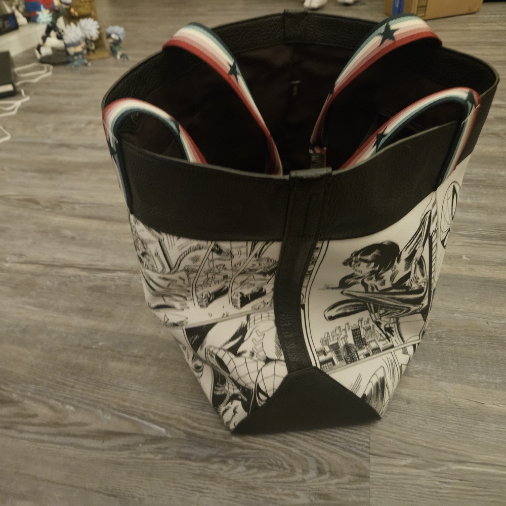 COACH Marvel Comics Black and White Tote Bag - Picture 6 of 7